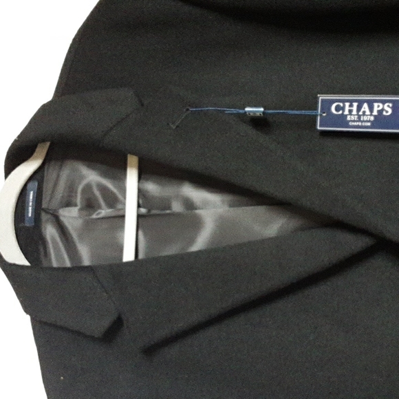 CHAPS NWT BLACK WOOL OVERCOAT  44R MENS - Picture 5 of 11
